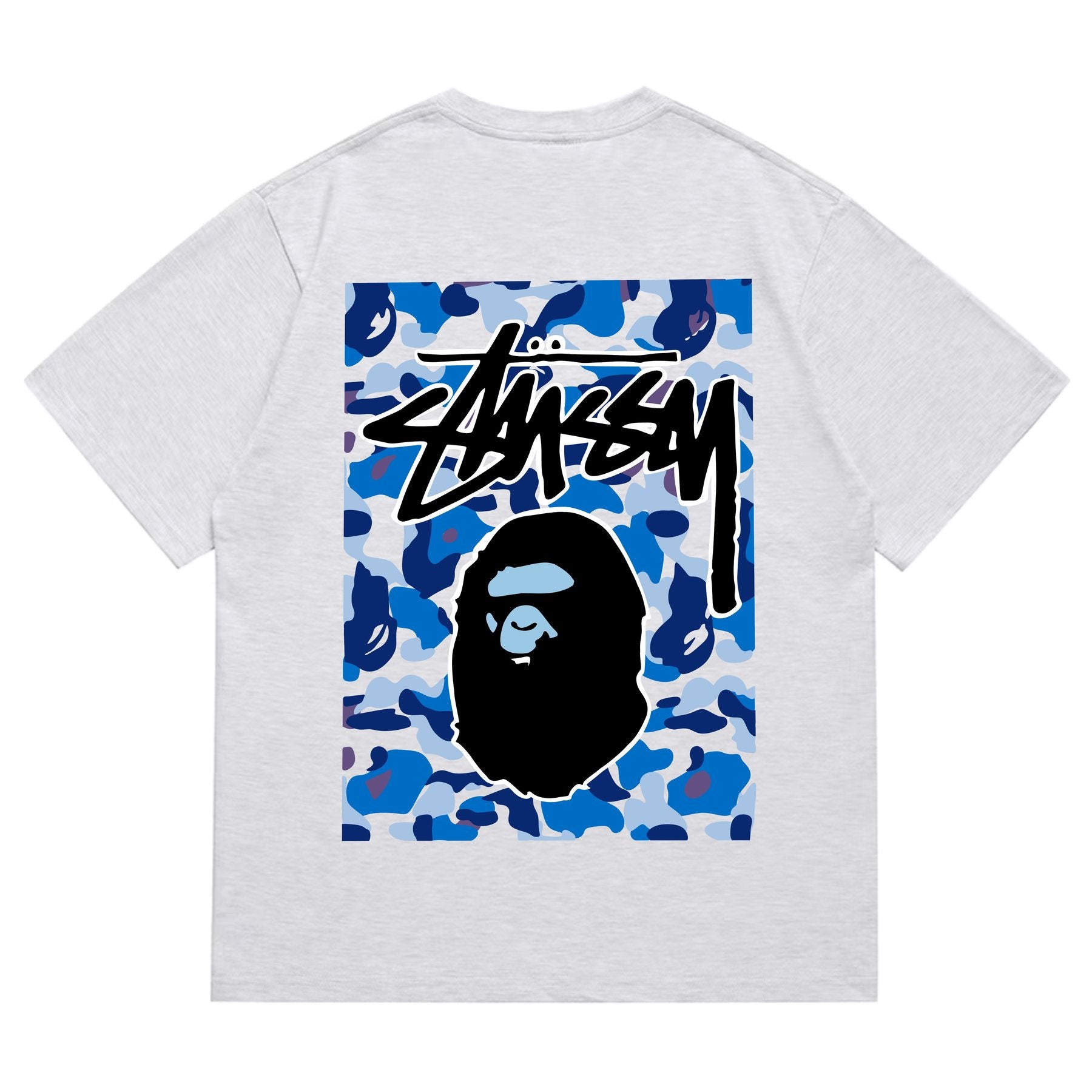 BAPE Blue Camo Black Ape Graphic T-Shirt — back