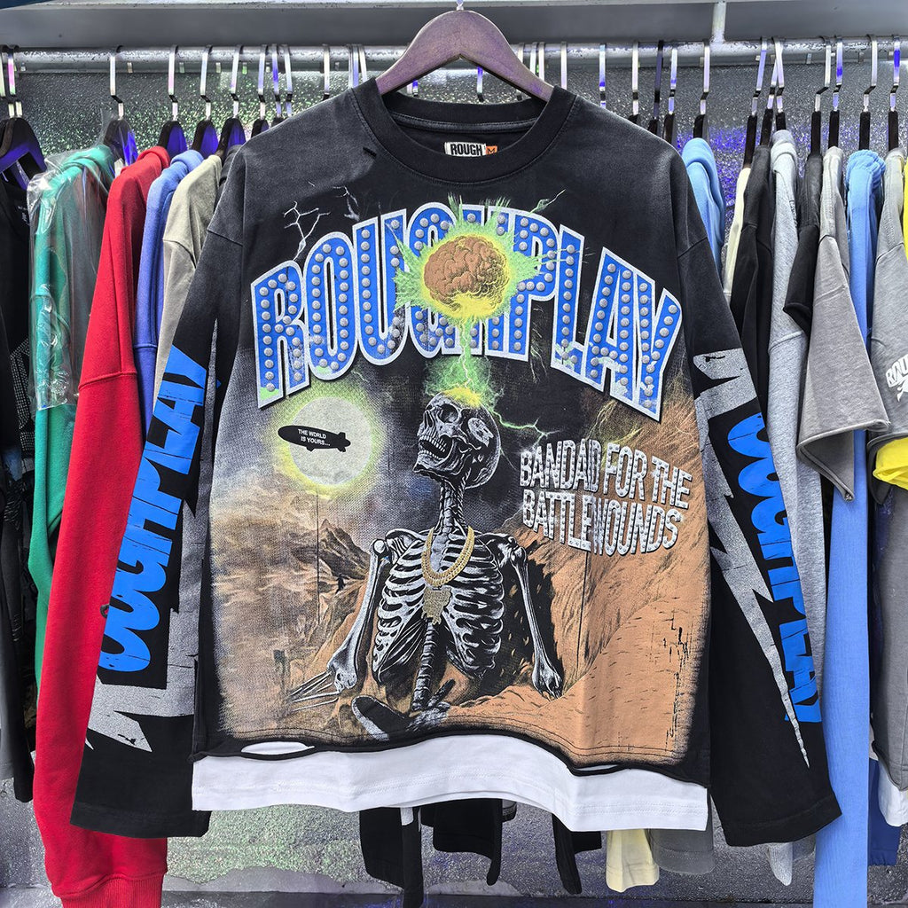 Rough Play Skull Shock Long-Sleeve T-Shirt — context