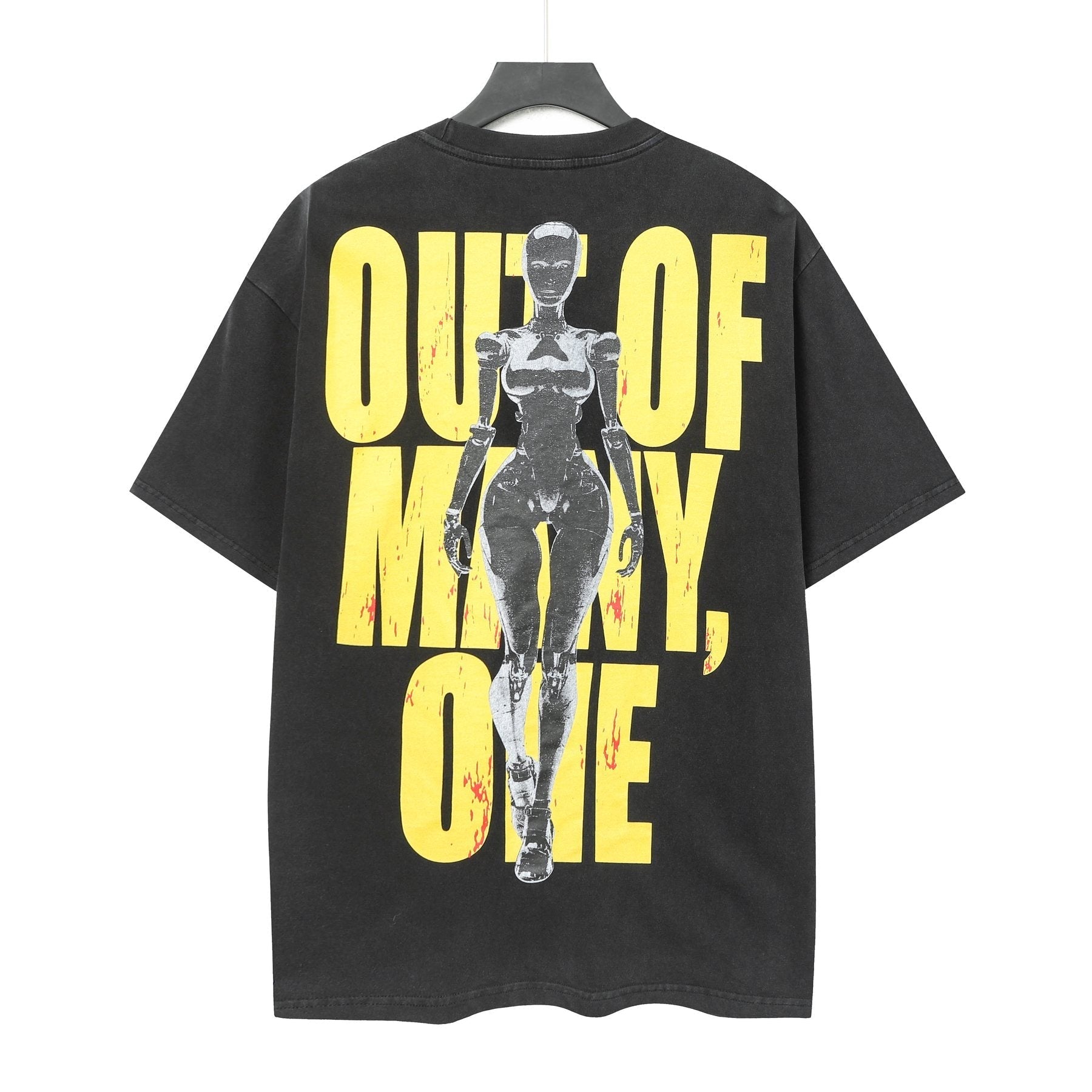 Godspeed Out of Many One Washed Black Graphic T-Shirt — back