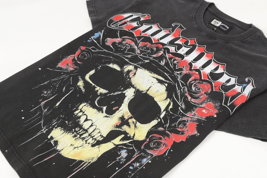 Godspeed Skull & Roses Graphic T-Shirt — front