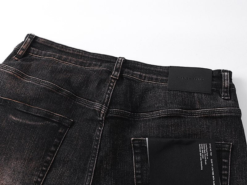 Purple Brand Black Distressed Skinny Jeans — detail