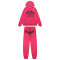 Sp5der Pink Spiderweb Graphic Hoodie & Sweatpants Matching Set — hero