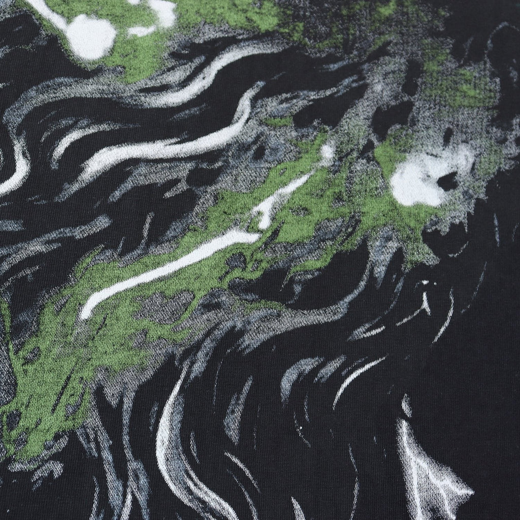 Valley Dreams Gothic Bat Skull Graphic T-Shirt — detail