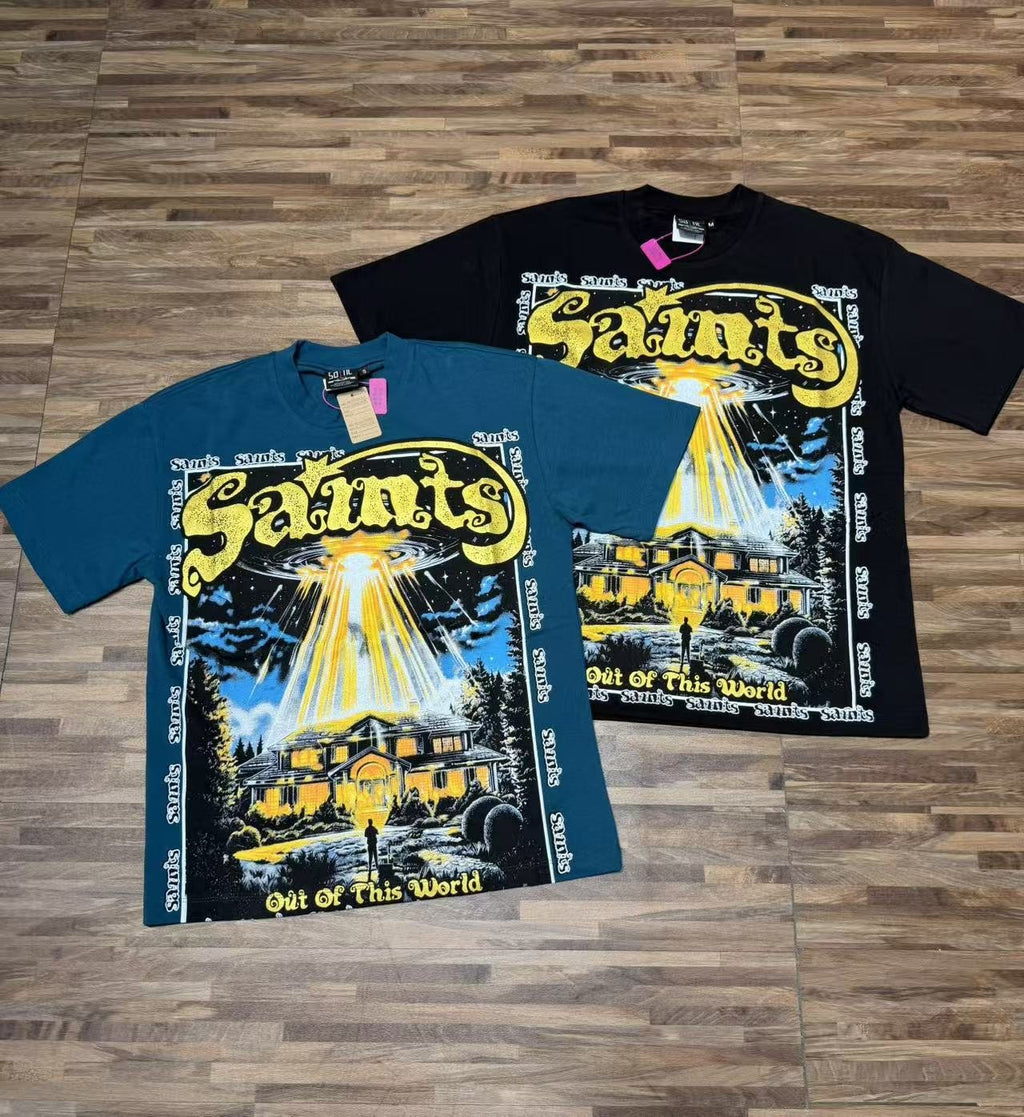SAINT UFO Alien Graphic Short-Sleeve T-Shirt — comparison