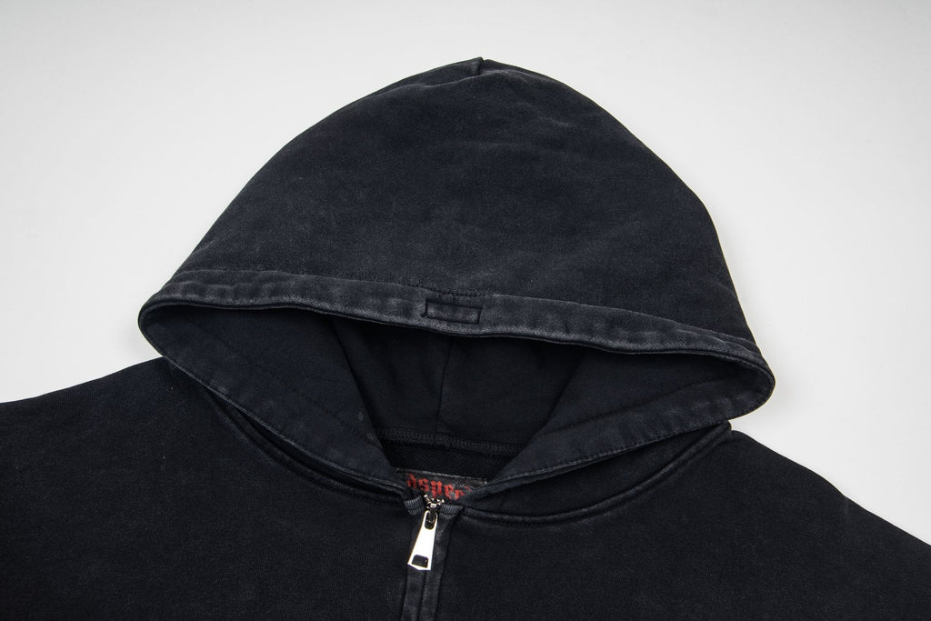 Godspeed Washed Gothic Graphic Full-Zip Hoodie — detail