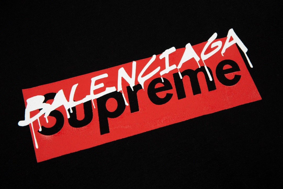 Supreme Balenciaga-Style Box Logo T-Shirt — detail